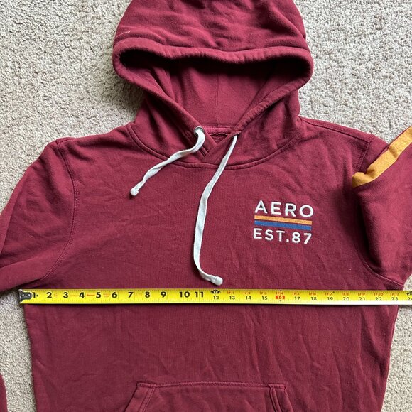 Aeropostale Sweatshirt Mens Large Hoodie Pullover Red Long Sleeve - Picture 6 of 10